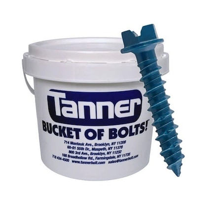 Tanner Concrete Screw Anchor, 1/4" Dia., Hex Washer, 4" L, Carbon Steel Stalgard Blue TB-863